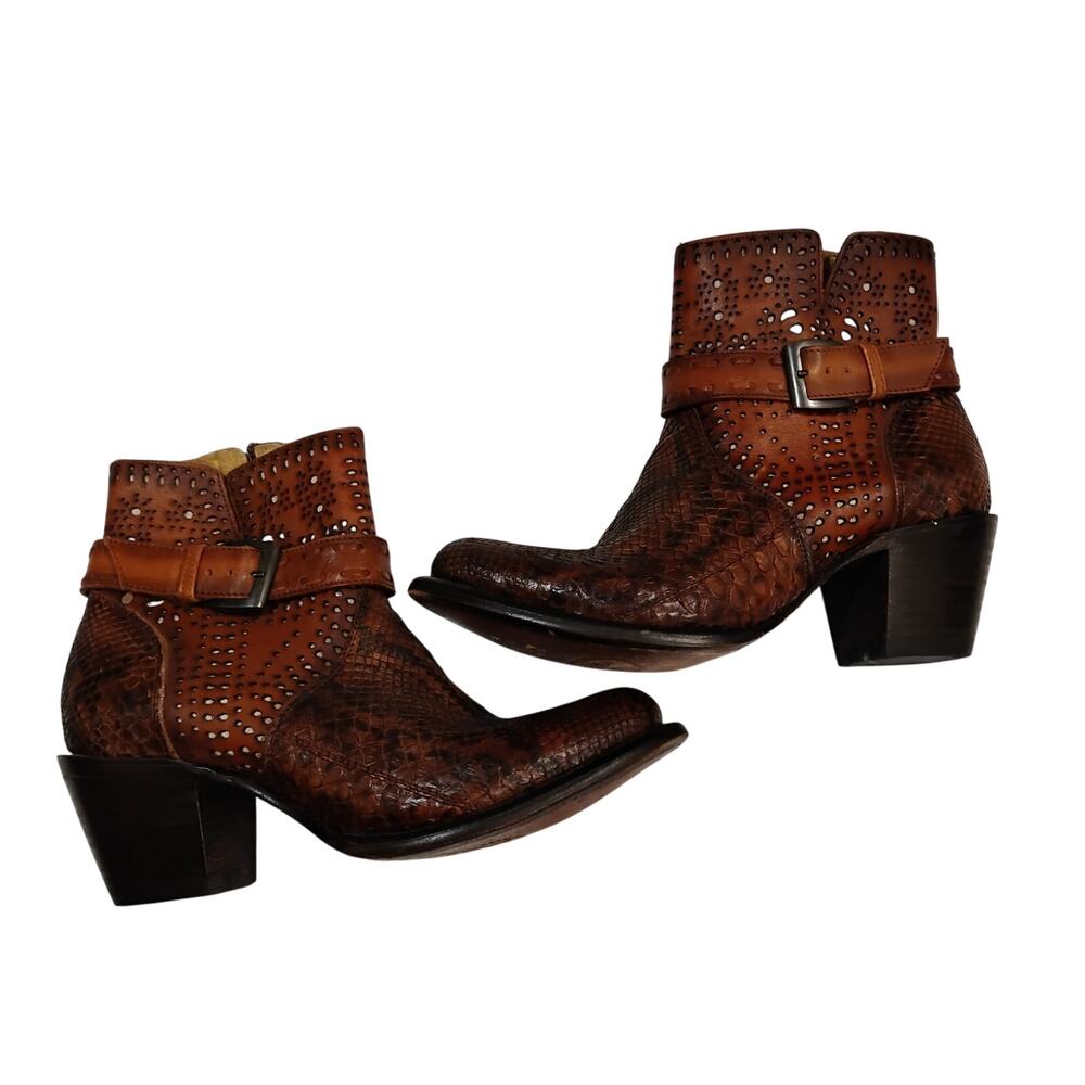 Women's 8.5 B J.B. Dillon Reserve Zip Up Ankle Boots JBR 7040 B Python Original